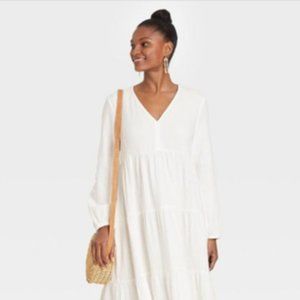 Women's Balloon Long Sleeve Tiered Dress